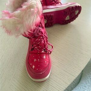 Pink Starry Kids Winter Boots